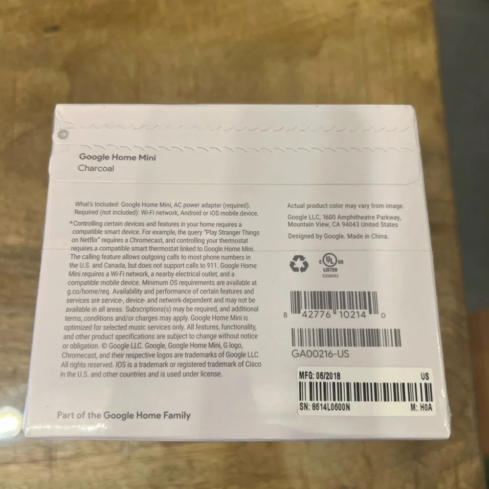 google Home Mini Smart Speaker - Charcoal Black